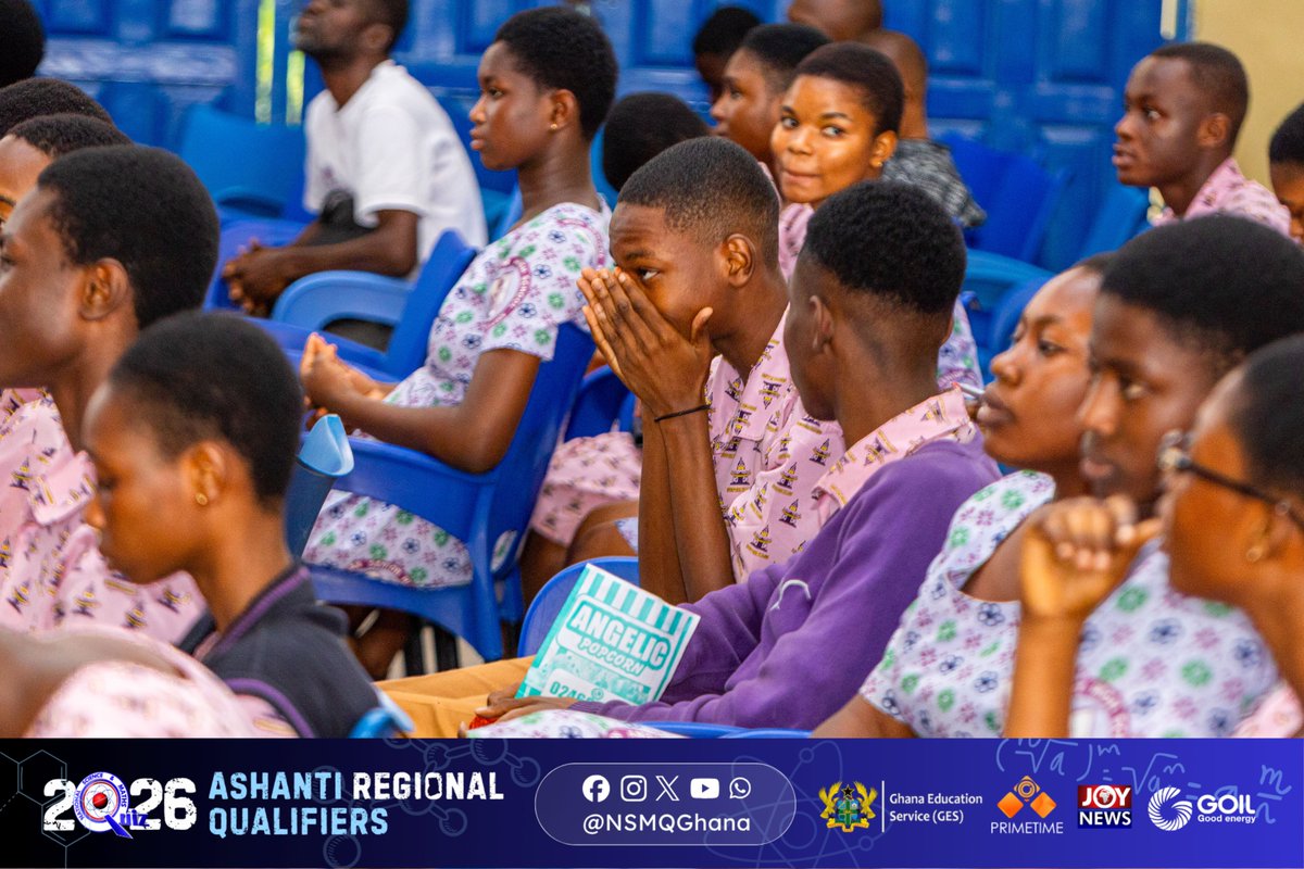 NSMQGhana's tweet photo. ASHANTI:

End of Round 3

Anglican SHS, Kumasi: 54pts
Juaben SHS: 31pts
Bonwire SHTS: 08pts

#NSMQ2026 #NSMQRegionals #Primetime https://t.co/vZbVFngJhd
