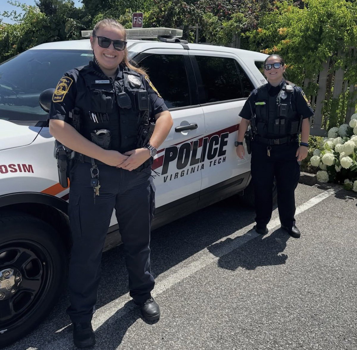 CopTalkLIVE's tweet photo. Virginia Tech police posted this. Officer on the left was an intern in 2024. She is now the FTO for the officer on the right, who was an intern in 2025. I cannot imagine how desperate it must be to have someone with extremely little experience training someone with no experience nor the problem this will cause.