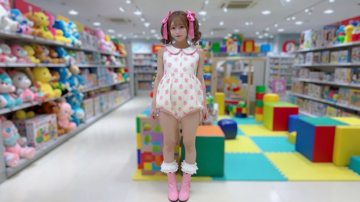 BabyGalsHP's tweet photo. おもちゃ売り���
#Grok #ABDL #Adultbaby #cosplay #赤ちゃんコス https://t.co/oVur5I3jSE