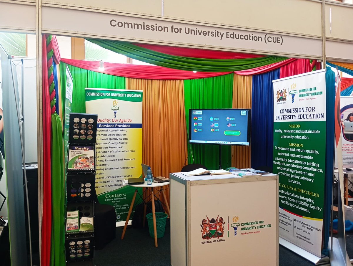 CUE_Kenya's tweet photo. Visit our booth at Victoria Hall, Argyle Grand Hotel, and discover how CUE is advancing quality, innovation and regional collaboration in higher education. https://t.co/opdLOLylHO