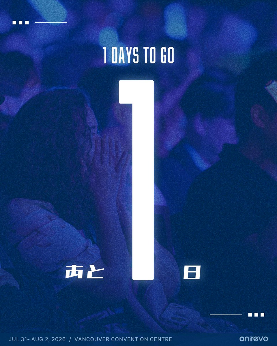 AnimeRevCanada's tweet photo. 🗓️T-1 Days #ARV2026 #Countdown

Tomorrow is Day 0!

There are NO TICKET SALES tomorrow - it's setup and early pass-pickup only!

‼️EXHIBITORS ‼️
Check your emails for your specific setup times!

See you soon!

~あと1日 https://t.co/eY2L0T7W1E