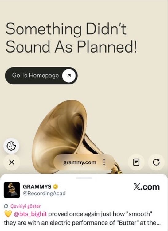 mxcharts's tweet photo. Al parecer los premios GRA*MY han eliminado las presentaciones de BTS de sus sitio web. Las presentaciones también se han puesto como privadas en su cuenta de YouTube.

Asegúrense de boicotear por completo  estos “premios” xenófobos, que nadie de su familia y amigos los sintonice o hable al respecto. 

¡Continúa empujando Aliens en todas las plataformas!