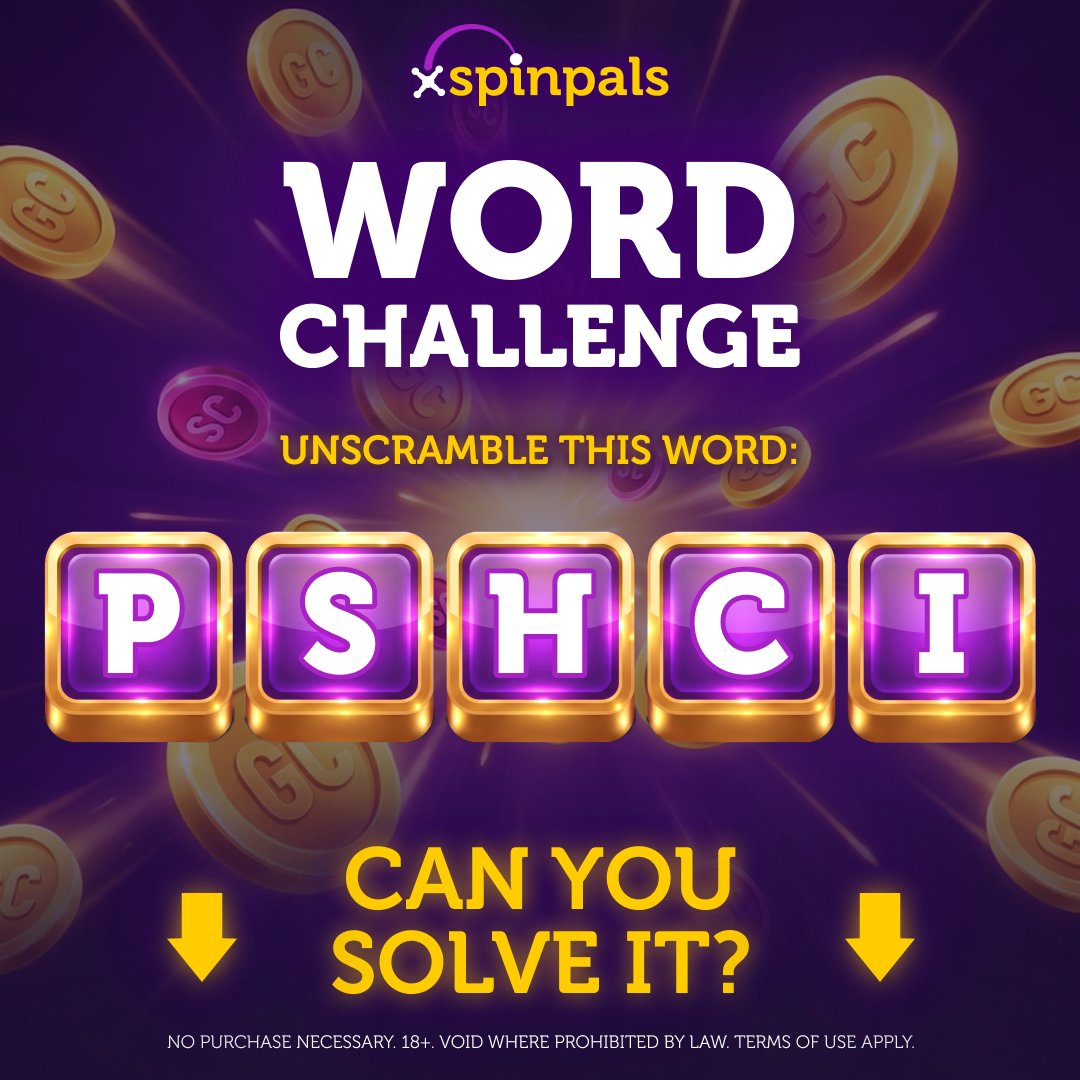spinpalscasino's tweet photo. Time for a brain tease, Pals! 🧠✨

Unscramble the letters in the image above and drop your answer in the comments below! 👇

Can you guess it on the first try? 🎰👇 https://t.co/Cy2dbnEIwi