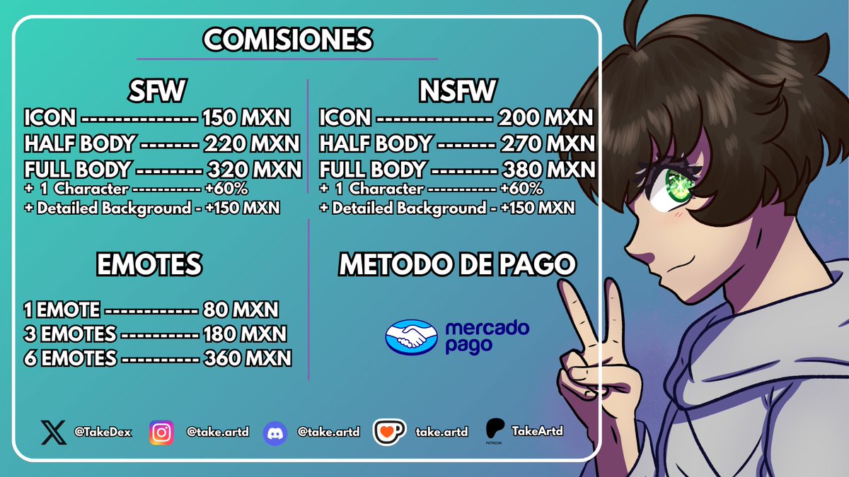 TakeDex's tweet photo. ✨COMMISSIONS OPEN!✨
ENG 🇬🇧: I'm opening commission slots! If you like my art style, feel free to send me a DM!
Prices &amp; Info below👇
----------------
✨COMISIONES ABIERTAS✨
ESP 🇲🇽: Cupos abiertos! si te gusta mi estilo de dibujo, envía un MD!
Precios e Info abajo👇 https://t.co/68zKWypjsw