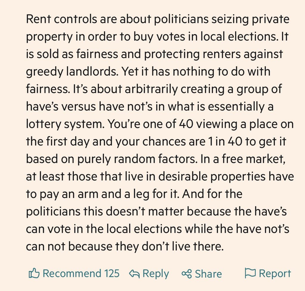 actsmaniac's tweet photo. Truth nuke in the FT comment section on Berlin rent control https://t.co/NPI7pacQXu