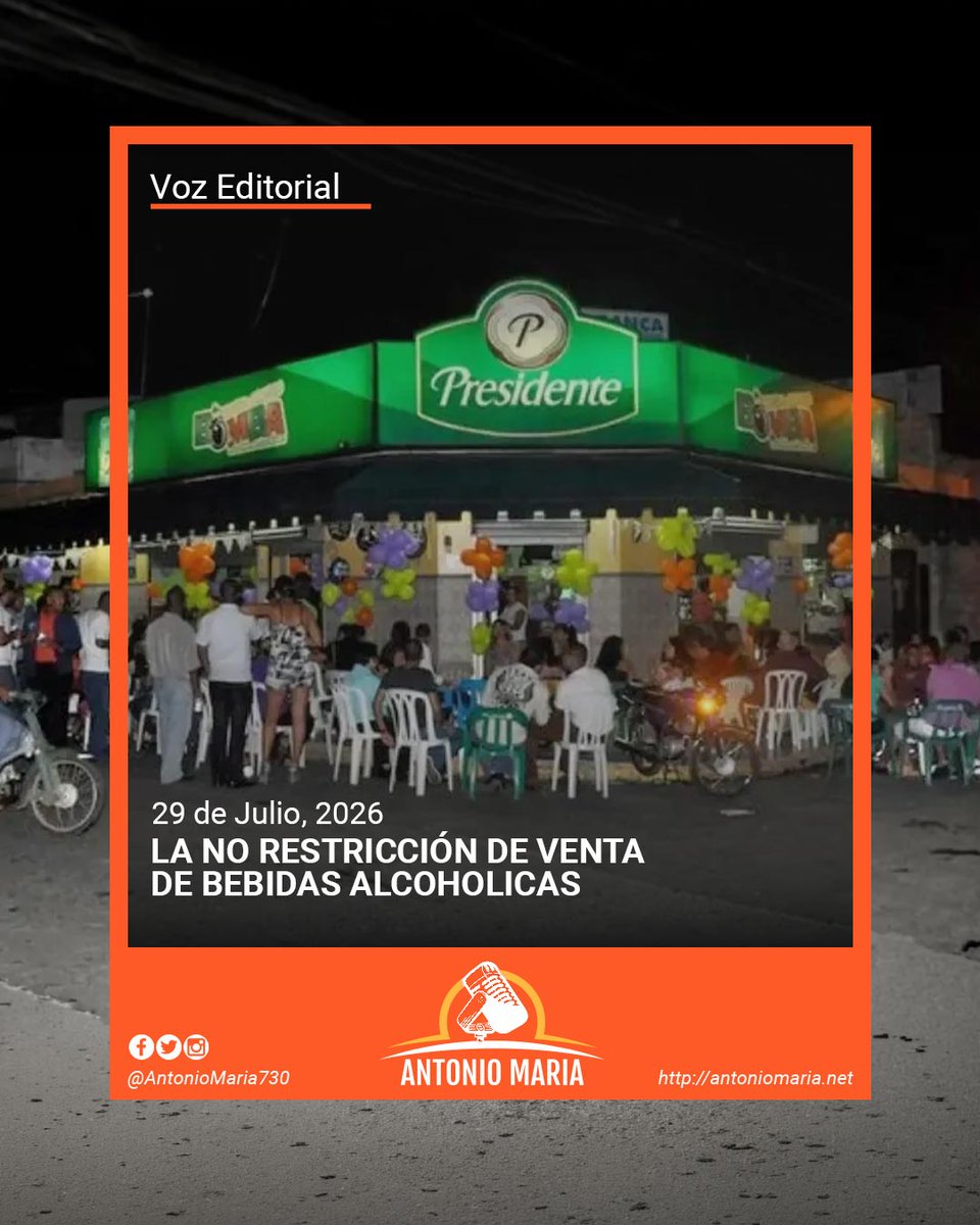 antoniomaria730's tweet photo. "La no restricción de venta de bebidas alcoholicas"

Continua leyendo en: https://t.co/8zAhNUysp2

#AntonioMaria #SanFranciscoDeMacoris #HibiRadio https://t.co/2mA1s8pIzh