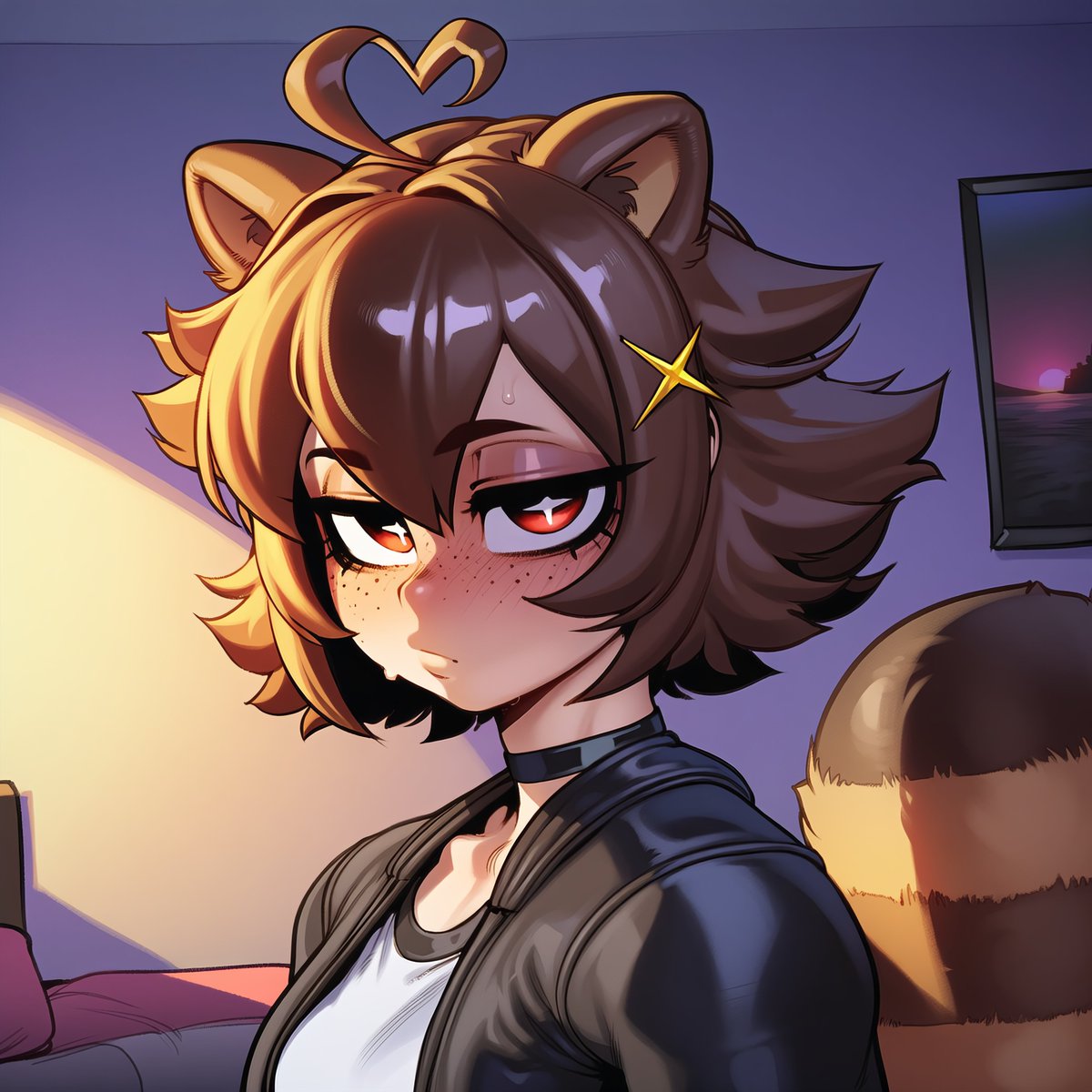 SacredStar_AI's tweet photo. Why are you looking at me? Do I owe you something? https://t.co/dEeRG0526s