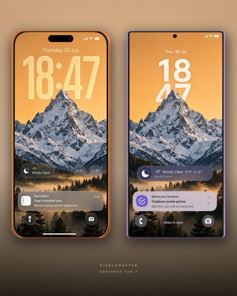 PixelCraft4K's tweet photo. Golden hour on your screen, mountain peace in your pocket.

Wallpapers for Samsung &amp; iPhone ↓

♡ Like  ↻ Repost  🔖 Save  ＋ Follow https://t.co/BPQOIZRpJ7