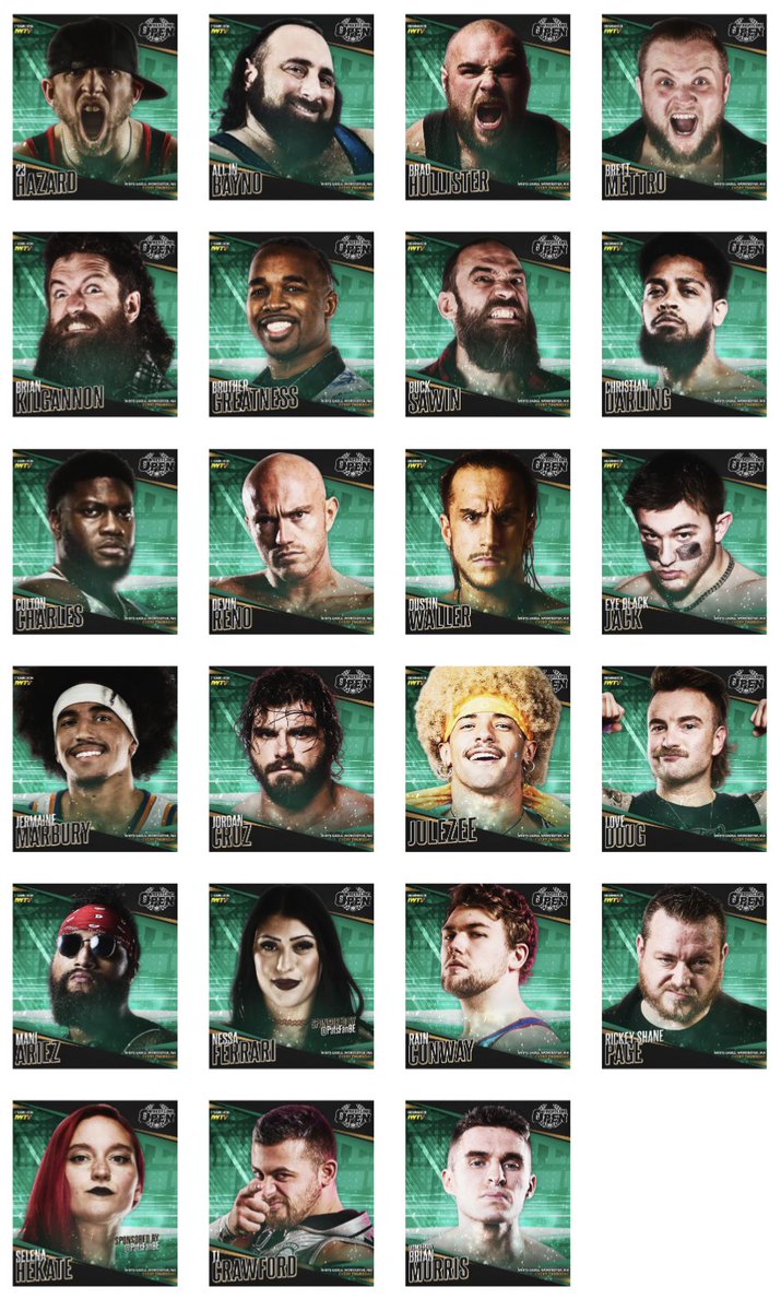beyondwrestling's tweet photo. Email beyondwrestling@gmail.com to sponsor a wrestler for @WrestlingOpen tomorrow night! Fan-favorites include:

-@JA_Bayno
-@BigBaconBrad
-@BrettMettro64
-@bgreatnessamen
-@eyeblackjackp
-@JermaineMarbury
-@itsjulezee
-@LoveDoug_
-@aries_mani
-@RickeyShanePage
 
@indiewrestling https://t.co/QIi50gVHHK