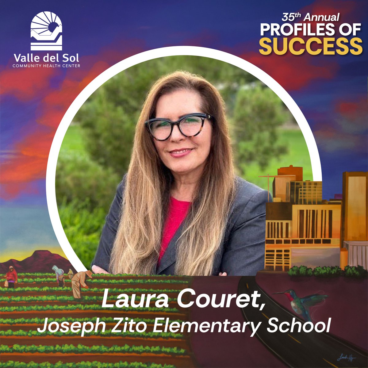 ValledelSolAZ's tweet photo. Meet Laura Couret, one of our honorees for the 35th Annual Profiles of Success!

Laura is an educator, mentor, and community leader whose distinguished career spans more than 28 years. https://t.co/eovdiRgVLE