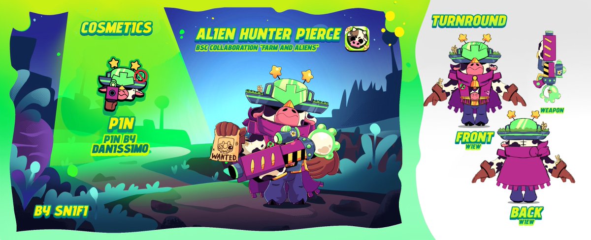 Sn1F1i's tweet photo. 👽Alien Hunter Pierce🐄

#brawlstars
#BSCFARMALIENS https://t.co/DMioOfmwMk