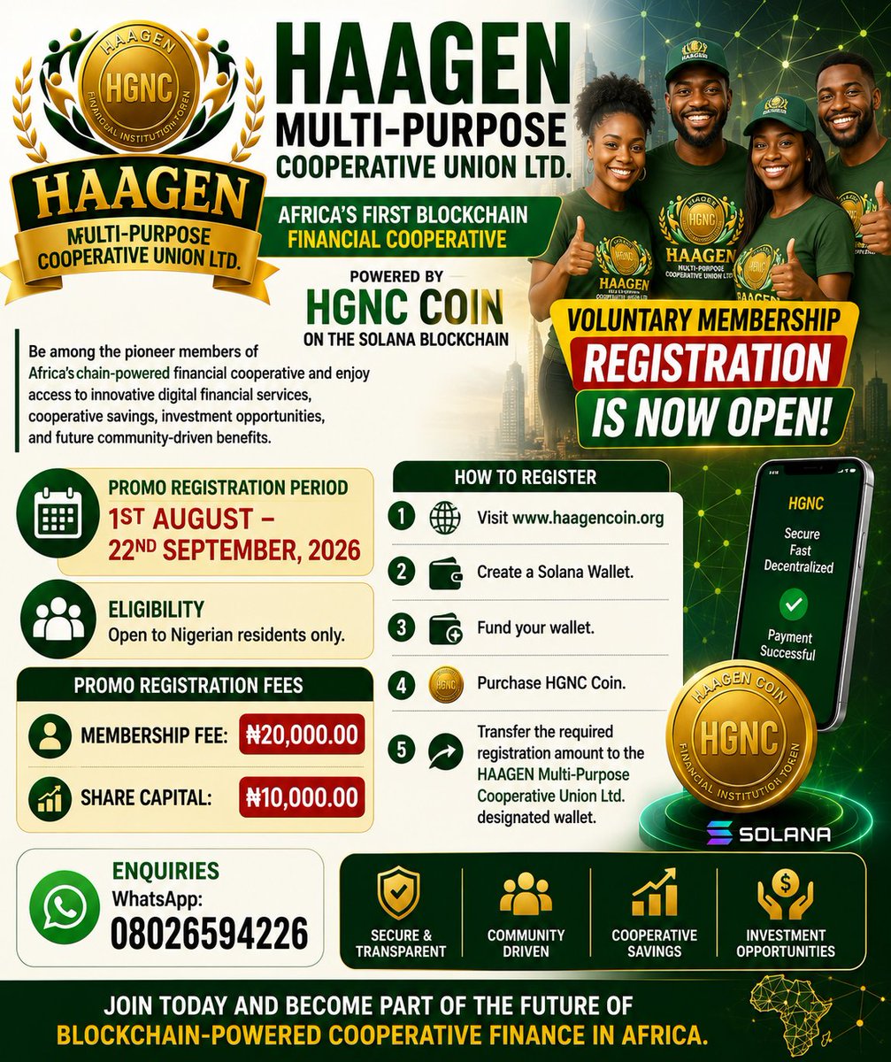 crypto_haagen's tweet photo. HAAGEN Global Service Limited is building a blockchain-powered financial ecosystem designed to connect individuals, businesses, cooperatives, merchants, and institutions through secure, fast, and transparent digital financial services.
Mission is to promote financial inclusion. https://t.co/BYlIB9lG0G