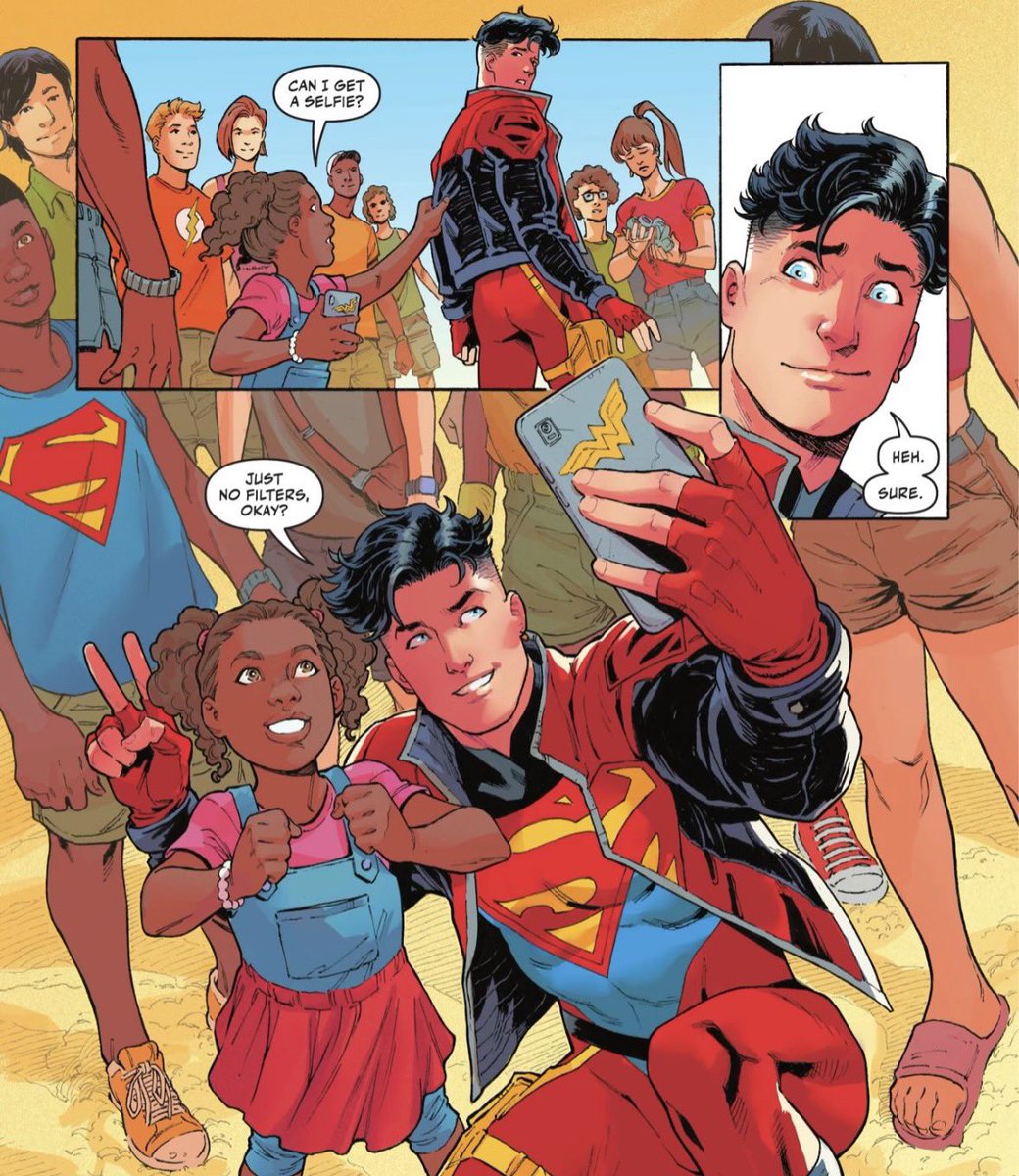geegeeeezee's tweet photo. Cute, strong, handsome, kind, empathetic Kon-el vs. akward, unnerving, strange, unsettling Tim Drake. Be careful with the path you walk down, kids. https://t.co/fjWPuW7r2k