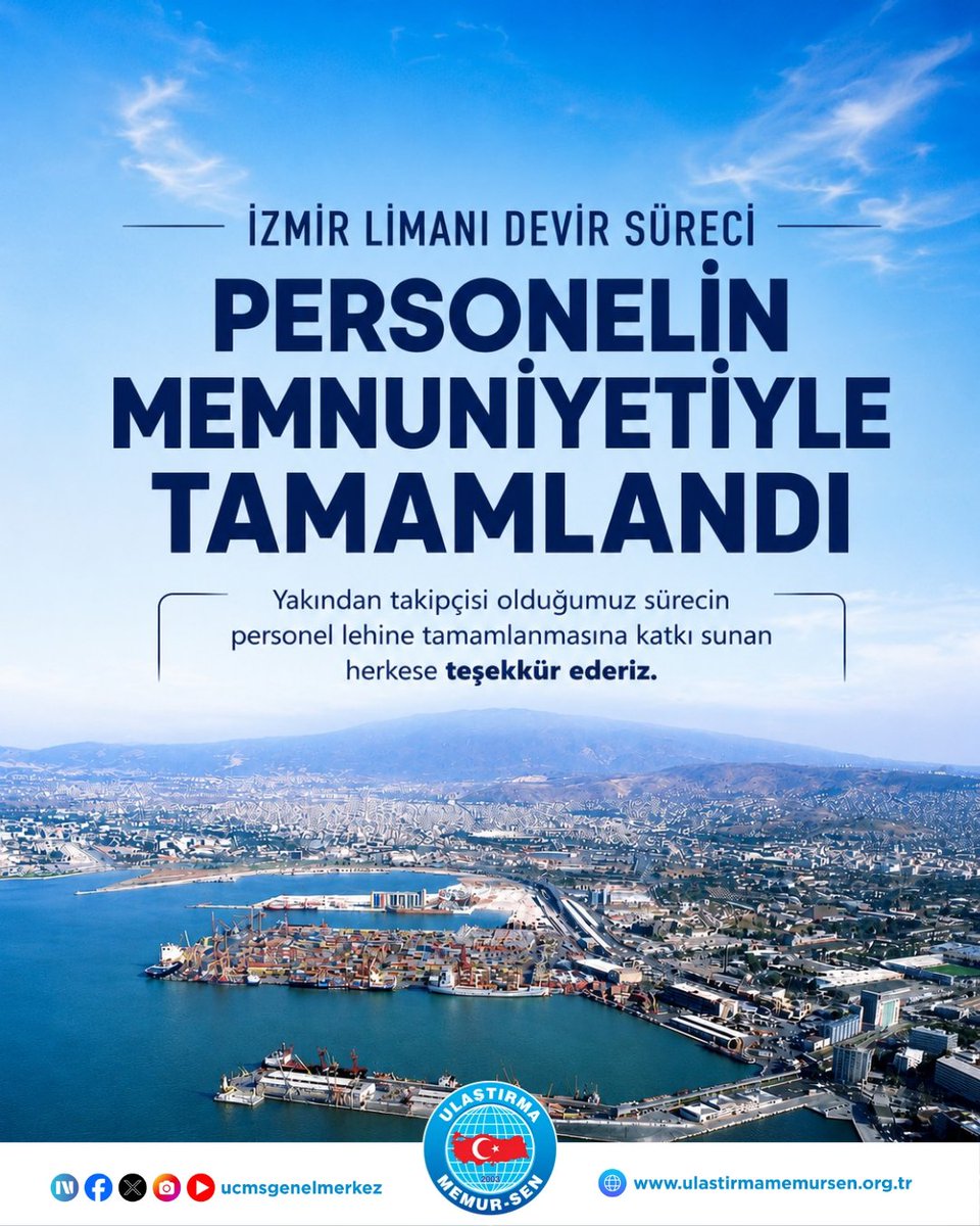 UCMSGenelMerkez's tweet photo. 📍 İzmir Limanı Devir Süreci Personelin Memnuniyetiyle Tamamlandı

TCDD İzmir Liman İşletmesi Müdürlüğü'nün Türkiye Varlık Fonu'na devredilmesi sürecinde en büyük önceliğimiz, hiçbir çalışma arkadaşımızın mağduriyet yaşamaması ve personelimizin iradesi doğrultusunda tercihlerini yapabilmesiydi.

Bu doğrultuda sürecin en başından itibaren Ulaştırma ve Altyapı Bakanımız Sayın Abdulkadir Uraloğlu, TCDD Genel Müdürümüz Sayın Veysi Kurt, TCDD üst yönetimi ve ilgili kurum yöneticileri nezdinde gerekli girişimlerde bulunarak personelimizin taleplerini her platformda dile getirdik. 

Bugün noter huzurunda gerçekleştirilen kura sonucunda, TCDD yönetiminin kadro planlamalarını da personelimizin tercihleri doğrultusunda şekillendirmesi sayesinde çalışma arkadaşlarımızın herhangi bir mağduriyet yaşamadan, büyük ölçüde istedikleri görev yerlerine yerleşebilmiş olmaları memnuniyet vericidir.

Başta Ulaştırma ve Altyapı Bakanımız Sayın Abdulkadir Uraloğlu olmak üzere, TCDD Genel Müdürümüz Sayın Veysi Kurt'a, TCDD üst yönetimine, sürece katkı sunan tüm yöneticilerimize ve her aşamada desteğini hissettiren Memur-Sen Genel Başkanımız Sayın Ali Yalçın'a teşekkür ediyoruz.

Ulaştırma Memur-Sen olarak, atama sürecinin kalan aşamalarını da aynı hassasiyetle takip etmeye ve çalışma arkadaşlarımızın yanında olmaya devam edeceğiz.

@a_uraloglu 
@UABakanligi 
@TCDDemiryollari 
@_aliyalcin_
