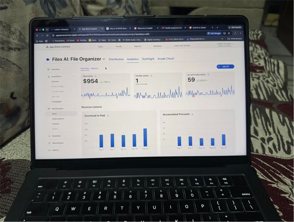 VanllonG's tweet photo. About a year ago, I came across a Reddit meme that made me realize how impossible it is to find old files, screenshots, and documents once they disappear into your phone.

Today I’m about $46 away from my first $1,000 in App Store proceeds.

The interesting part is that reaching this point wasn’t just about building the app.

When I started, I barely knew more than HTML. AI helped me learn and build much faster, but the hardest part wasn’t writing the code—it was figuring out how to get people to discover and pay for the product.

I kept improving my App Store listing, redesigned my screenshots four times, researched keywords, and focused heavily on ASO until I started ranking for searches that mattered.

I also invested in SEO by publishing 40+ blogs and 20+ programmatic landing pages, all connected through strong internal linking. That gradually brought consistent organic traffic.

I experimented with Reddit, Instagram Reels, and X too, but as a solo founder it’s hard to stay consistent when you’re also writing code, fixing bugs, answering support, and shipping new features.

Looking back, building the product was only half the work.

Learning how people discover it was the other half.

Still a long way to go, but it’s crazy to think a meme I almost scrolled past eventually turned into something people pay for.

For founders who’ve made it past this stage, what would you do next if you were me?