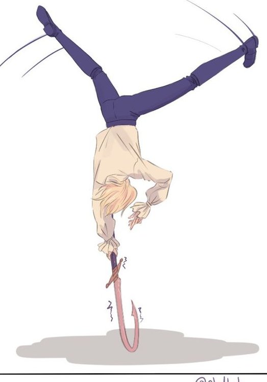 StalkerLampwick's tweet photo. He used his scythe to launch himself over them, landing right besides her with a snarky grin.

"Really? That all you can do? This'll be easy!" https://t.co/t4wk16gWKf