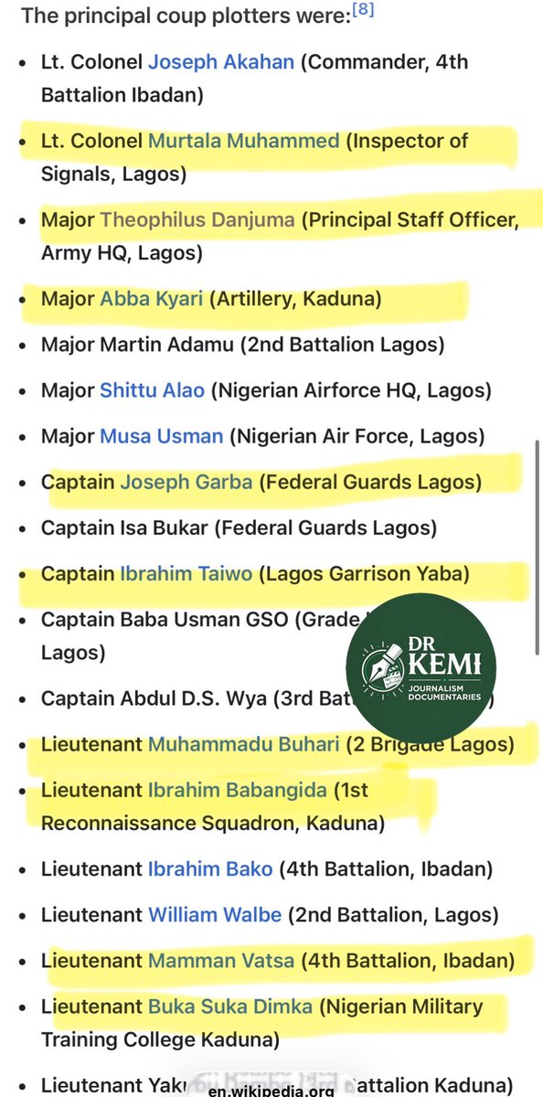drkemiofnigeria's tweet photo. #DrKemilifestyle

🚨🇳🇬PLEASE READ AND SHARE TO EDUCATE YOUR CHILDREN AS HISTORY WAS REMOVED FROM SCHOOLS IN 2003.

⚠️⚠️⚠️Today marks 60 years of the COUNTERCOUP (Northern military officers vs Igbo military officers which lead to the Biafran war) and  DESTROYED NIGERIA 🇳🇬 July 29th 1966-2026 by Dr Kemi Olunloyo 7/29/26⚠️⚠️⚠️

July 29th 1966
Today marks 60 years😞I remember my uncle Adekunle Fajuyi and his boss Nigeria’s head of state Aguyi Ironsi. I was about to turn 2yo that summer. The July 1966 counter-coup in Nigeria was a bloody military mutiny on July 29, 1966, staged by Northern officers. It overthrew the military government of Major-General Johnson Aguiyi-Ironsi, resulted in his assassination, and brought Lieutenant-Colonel Yakubu Gowon to power, severely escalating ethnic tensions and leading directly to the Nigerian Civil War. 

Key Events and Casualties
* Date: July 29, 1966 
* Leaders Lost: Head of State Major-General Johnson Aguiyi-Ironsi and Western Region Military Governor Lieutenant-Colonel Adekunle Fajuyi were abducted and killed in Ibadan.
* Human Cost: Over 300 Igbo military officers and soldiers were killed in the mutiny and the Igbo community in Makurdi, Benue state🇳🇬
* Aftermath: The violence spilled over into widespread riots and targeted killings of tens of thousands of Igbo civilians living in Northern Nigeria later that year.

Causes of the Uprising
* Retaliation: Northern soldiers viewed the January 1966 coup—which had killed Northern political leaders like Prime Minister Abubakar Tafawa Balewa and Premier Ahmadu Bello—as an ethnically skewed plot led mostly by Igbo officers. 
* Political Friction: Anger grew over Aguiyi-Ironsi's introduction of Unification Decree No. 34, which sought to abolish the federal system in favor of a centralized unitary government, raising fears of Northern political domination. 

Long-Term Impact
* Rise of Gowon: Lieutenant-Colonel Yakubu Gowon was installed as the new head of state to hold the fractured country together. He is still alive. I will NEVER like Gowon. This is how the Igbo vs Hausa and Yoruba conflict started.
* Path to Civil War: Failed political reconciliations (such as the Aburi Accord) following the counter-coup failed to ease the deep mistrust, culminating in the secession of the Eastern Region (Biafra) and the onset of the Nigerian Civil War in July 1967.

These are the events Nnamdi Kanu educated Nigerians about even though he was not born yet. Nigerian government removed history from schools in 2003 and felt they could FORGET. General TY Danjuma executed my uncle and Ironsi when Ironsi was visiting Ibadan on a state visit. Their army thugs entered the government house to take Ironsi, Fajuyi said “I’m following my boss. You cannot take him.” They were both personally executed by Danjuma, the same COAS and Defense Minister who said the army 🪖and police 👮🏽‍♂️ collude together to unalive Nigerians. Danjuma is 87yo and lives in Banana Island, Lagos. He also executed Col Dimka who unalived Murtala Muhammed. 

The people I highlighted 
are familiar to you and 
now you can see that Nigeria 
was governed turn by turn
“EMILOKAN PHENOMENON “
Imagine the same Dimka 
Danjuma killed for killing
Murtala Muhammed was part of 
the 1966 counter coup. MM 
himself took part, IBB, late Abba Kyari
and even late Vatsa who IBB killed, his childhood 
friend. Abacha was also involved.
You are still running to get PVC instead of a revolution. I’ve done my part, not coming back. You chased me out, I’m now retired enjoying my life. 

#ResetNigeria