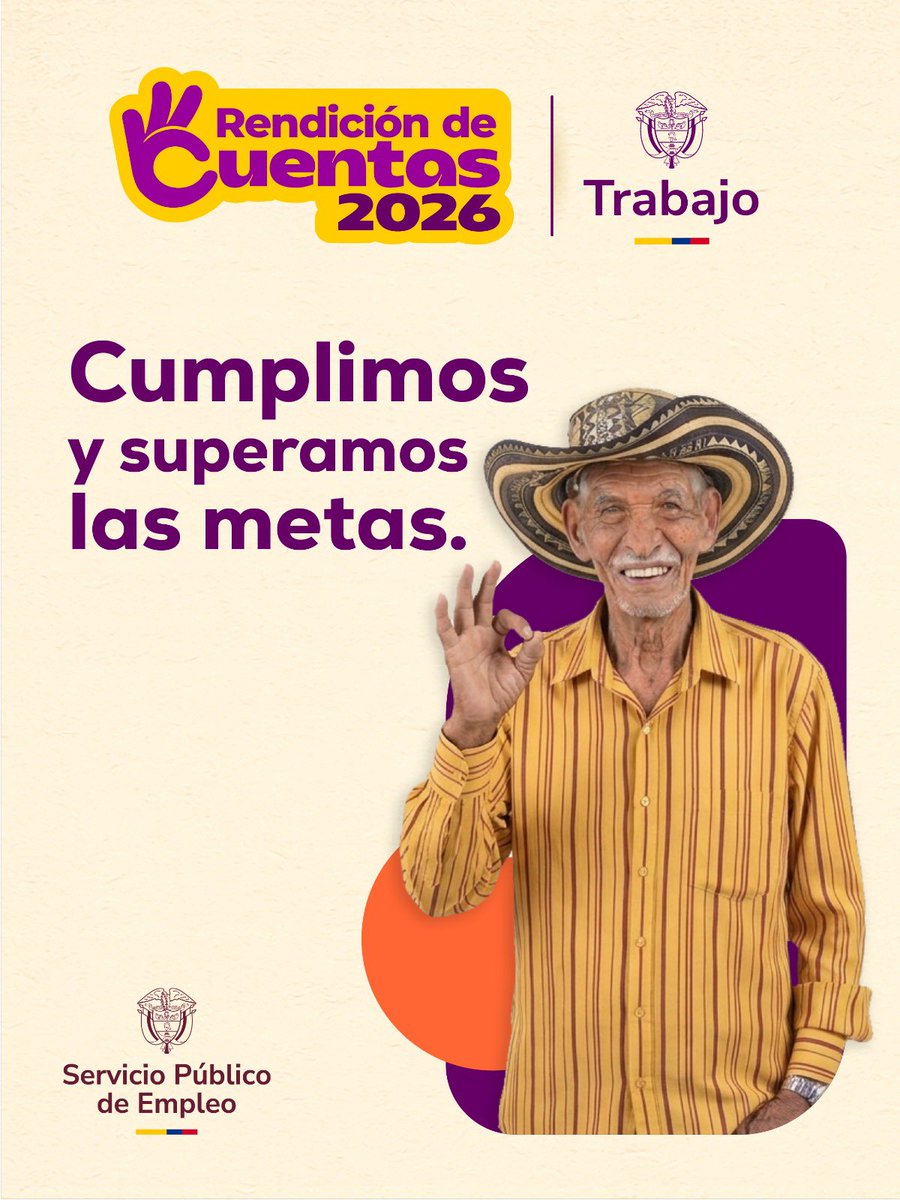 ServiciodEmpleo's tweet photo. El compromiso con el empleo se refleja en resultados. A mayo 2026 alcanzamos el 100,4% de la meta cuatrienal de colocaciones, superando además los objetivos establecidos para mujeres, víctimas y personas con discapacidad. Conectamos talento con oportunidades. #NiUnDerechoAtrás https://t.co/z1ElDrvDjW