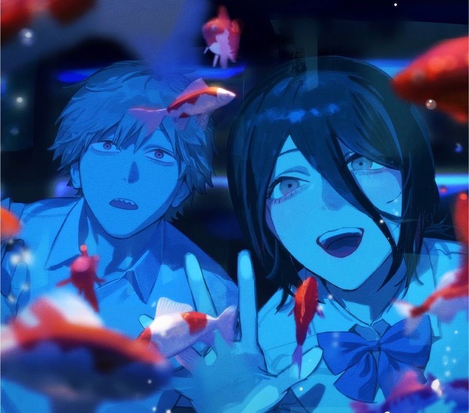 aceneroX's tweet photo. There’s something about the blue palette in these illustrations that feels uniquely Reze. It evokes the serenity and nostalgia of her time with Denji at the pool, while also carrying a quiet melancholy like looking through a long-lost scrapbook of memories. https://t.co/CakMWpxF6Q