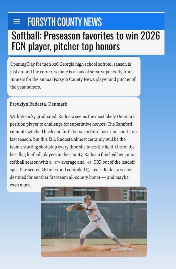 BrooklynRadosta's tweet photo. Thank you @ForsythSports for the kind recognition!
I'm incredibly thankful, but the truth is that softball is a team game. I'm blessed to play alongside eight amazing teammates every time we step on the field, and nothing happens without all of us.
Most importantly, thank You, Lord, for every opportunity. Excited to see what He has in store this season. Always For HIS Glory! Go Danes! 🩵🐾
@ExtraInningSB @AthleticsGold09 @SamfordSB
@SamfordU @TamborraStacy @logancalhoun22
@sarahcespedes1 @bellsfurg @KlimMichael
@LineDsoftball @grit_AA @DanesClub
@Denmark_Danes @AGTamborra @PeteATLVipers09