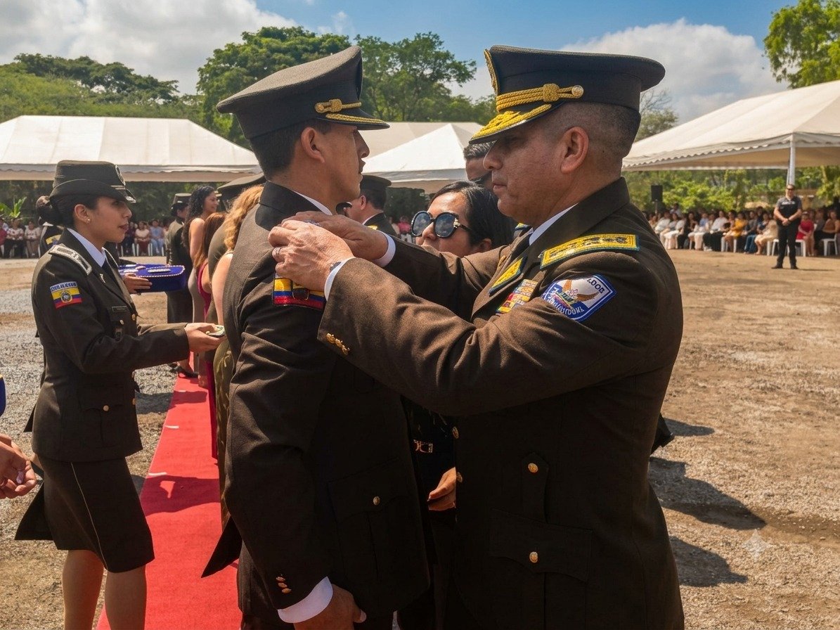 PoliciaEcuador's tweet photo. 🔴 #EnVivo | Inicia la ceremonia de ascenso al grado inmediato superior de las y los servidores policiales técnico-operativos del sistema preventivo de la @PoliciaEcZona8.

Este acto reconoce el esfuerzo, la constancia y el compromiso de quienes sirven con honor y firmeza a la ciudadanía.

Participan nuestro comandante general, @CmdtPoliciaEc, #GraSPabloDávila; #MandoPolicial y autoridades invitadas.

🔃Conéctate, comparte y acompáñanos en esta transmisión.

https://t.co/PZDXAeSvp6

#PolicíaEcuador
#FortalecimientoInstitucional
#ServirYProtegerConFirmeza