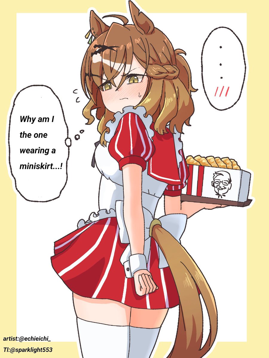 Sparklight553's tweet photo. Jungle Pocket KFC🍗

🎨Artist:@echieichi_ 

#Umamusume #umamusumetranslations https://t.co/pj0lQL8E61