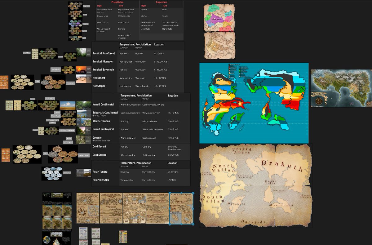 Skoobasteve_IRL's tweet photo. Shits about to get real. Just finished a TON of reference building. I spent alllll last night building out a climate breakdown of my continents. Thoughts?
#worldbuilding #dungeonsanddragons #dndart #fantasymap #map https://t.co/Qu0re4g8XW