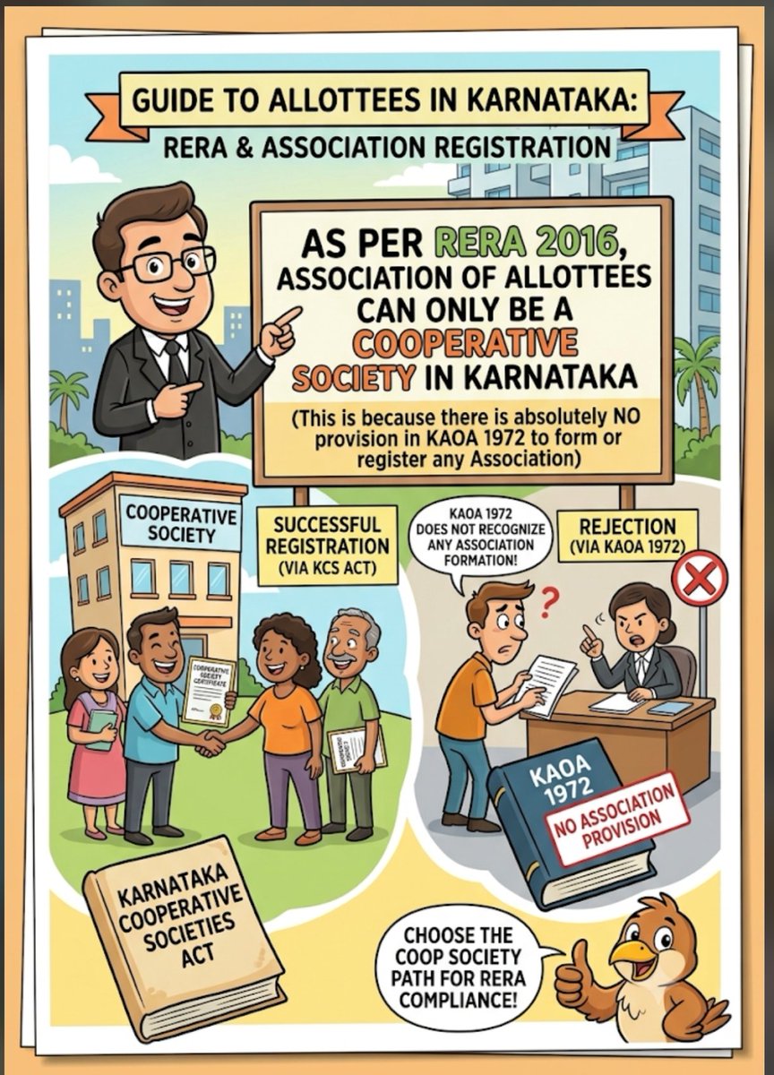 Vidyadharaaa's tweet photo. @MoHUA_India @MinOfCooperatn
@MLJ_GoI
@GBA_office @OfficeRera  @RERAKarnataka @UDDKarnataka @vijayendra
There is no provision to form or register association in KAOA 1972. All apartment owners effectively fooled all these years to believe false naratives https://t.co/wGV0RStCfA