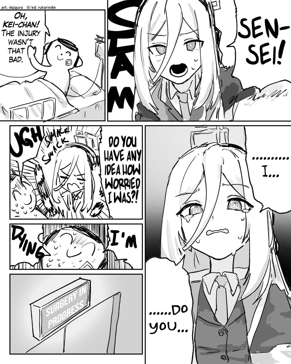 rukarindie's tweet photo. Sensei was at 80% HP before Kei visited. He was at 4% after she smacked him.

TL/ED: @rukarindie 
Art: @/dejigura https://t.co/A8jpjVnlbs