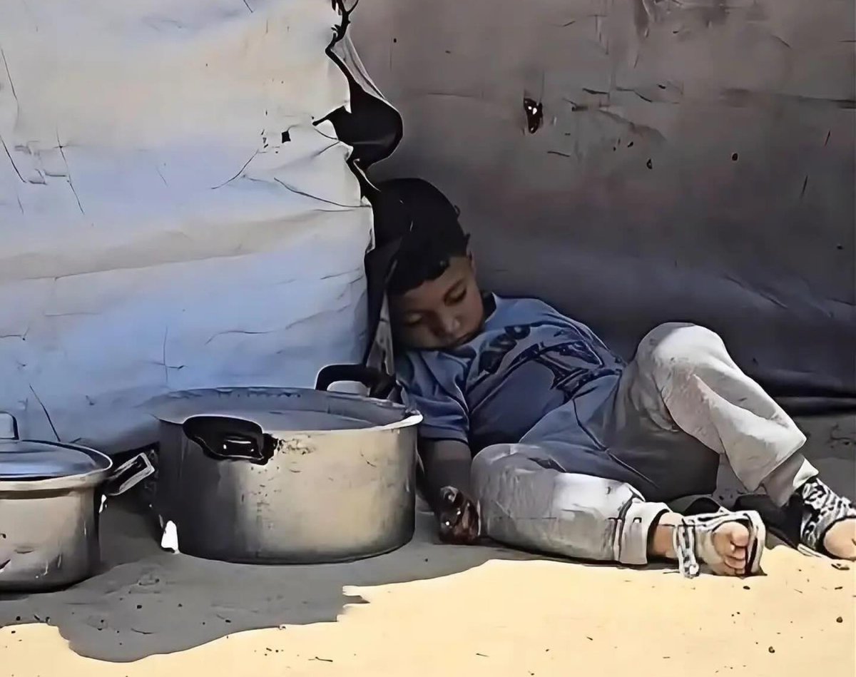 RTElice_'s tweet photo. Bir çocuk böyle uyuyorsa, dünya çoktan sınıfta kalmıştır. #Gaza 💔 https://t.co/KMUn713EP4