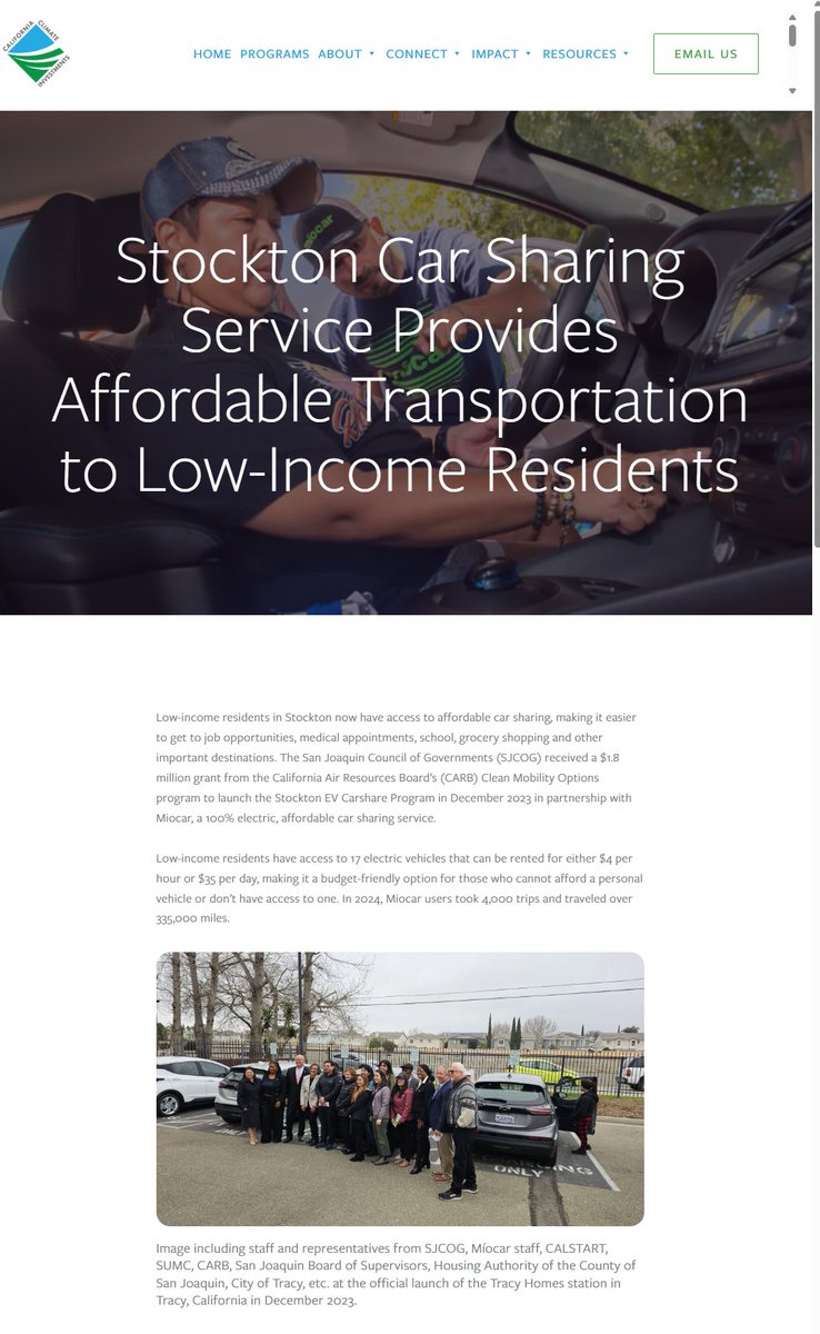 SJCOG's tweet photo. Plug into a great @CAClimateInvest profile on @SJCOG’s electric carsharing program providing access to affordable transportation to low-income residents: https://t.co/H9U8WdeUfS.
#CAClimateInvestments
#CapAndInvest
#Miocar
#StocktonCarshareProgram
@SJCHousingAuth https://t.co/kamOFUb8IS