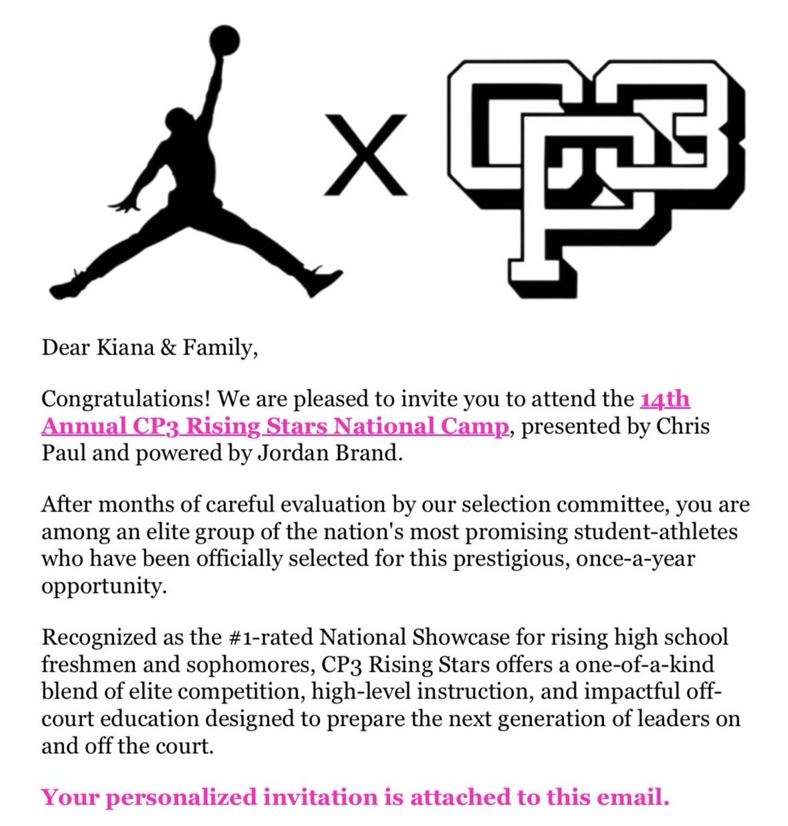 kikihoops30's tweet photo. Thank you @CP3events for inviting me to the CP3 Rising Stars National Camp in Winston/Salem, NC, on August 21-23, 2026. https://t.co/VxMjy3tc8P
