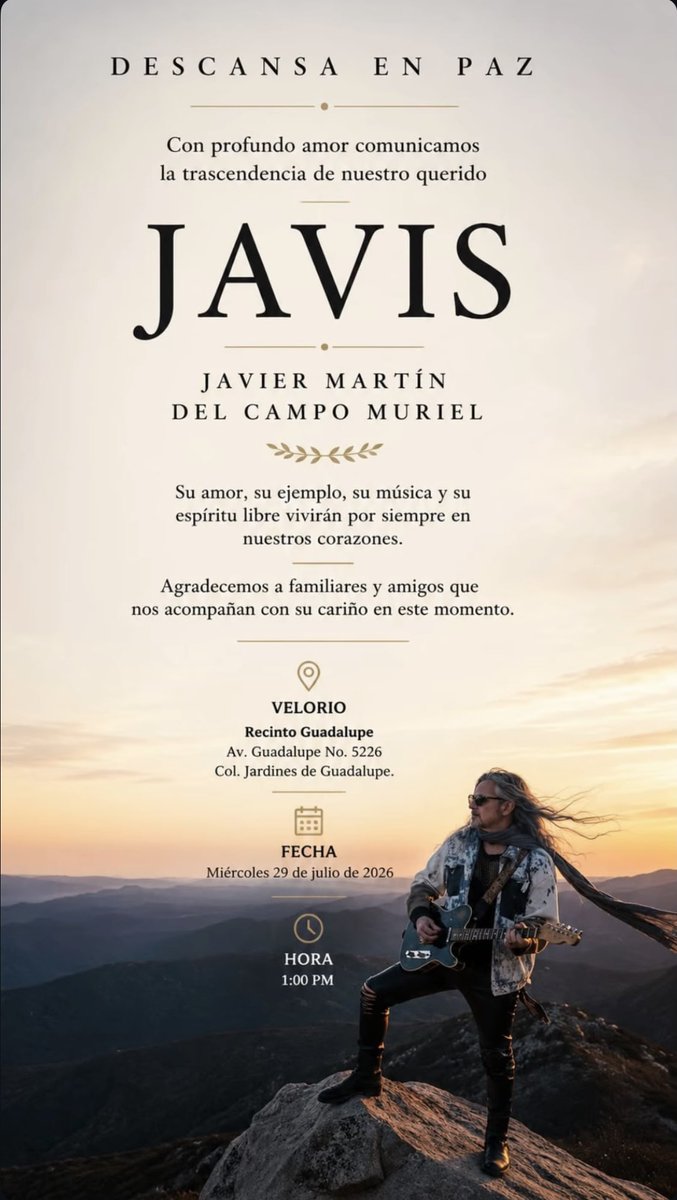 ivannieblas's tweet photo. FALLECIÓ JAVIER MARTÍN DEL CAMPO, leyenda absoluta, titán del rock mexicano liderando LA REVOLUCIÓN DE EMILIANO ZAPATA, de los primeros grupos mexicanos que se internacionalizaron en los años 70. Será velado en Guadalajara. ROCK IN PEACE! https://t.co/DEv37JMFsc