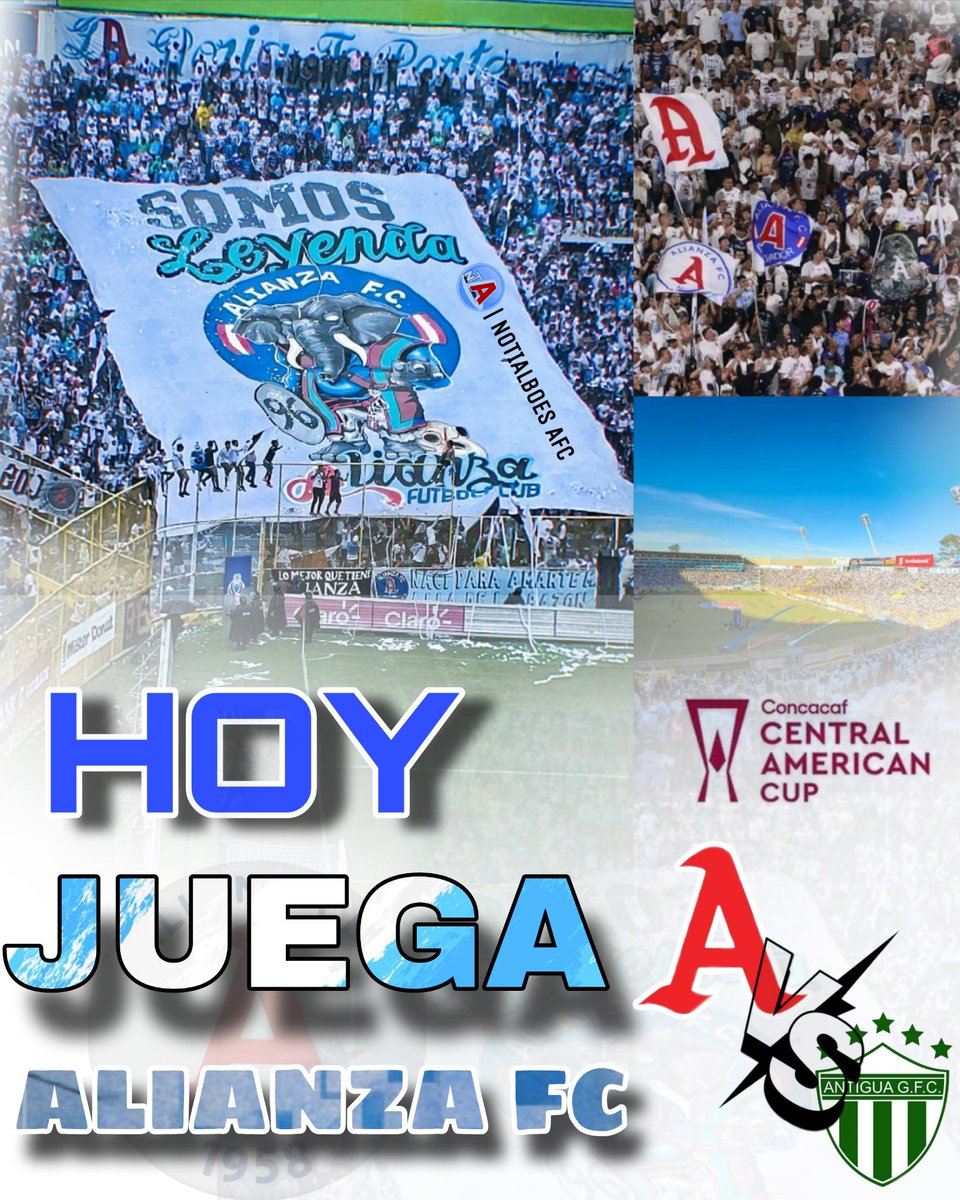 notialboes_afc's tweet photo. HOY JUEGA 🅰️LIANZA FC
🆚️ Antigua G.F.C. 
#CopaCentroamericana de la Concacaf 

⏰️ Hora: 8:00 p.m.
🏟 Estadio Cuscatlán 

Primer partido de la fase de grupos, hoy se juega en el Cuscatlán DALE DALE ALBO. 

NOS VEMOS EN EL CUSCA  👏👊🅰️ https://t.co/4PZzrQfslP