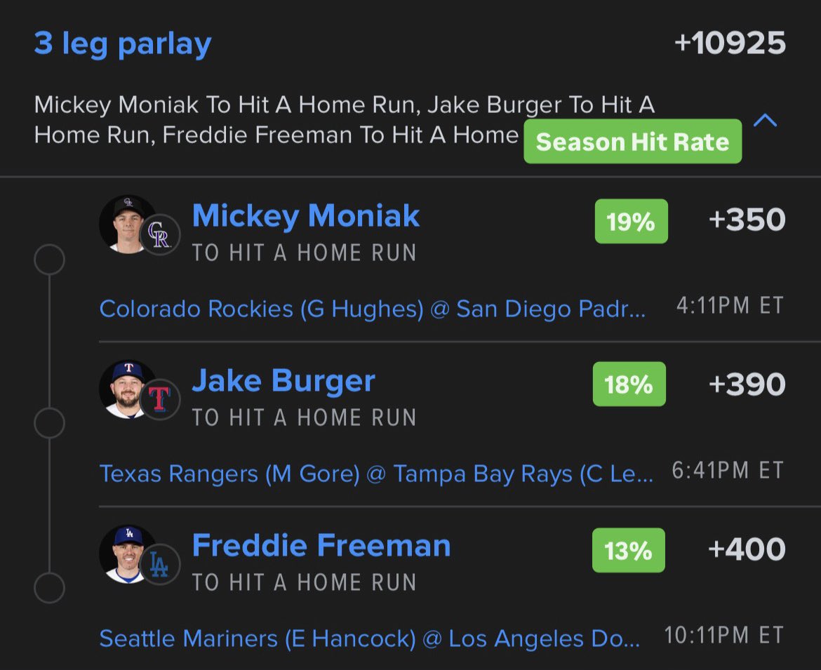 SmartPicksPro's tweet photo. 💣 MLB Home Run Lotto (+10925)

📊 Built with SmartPicks.

🔗 https://t.co/F8J49ftcov https://t.co/XeXd68A4Da