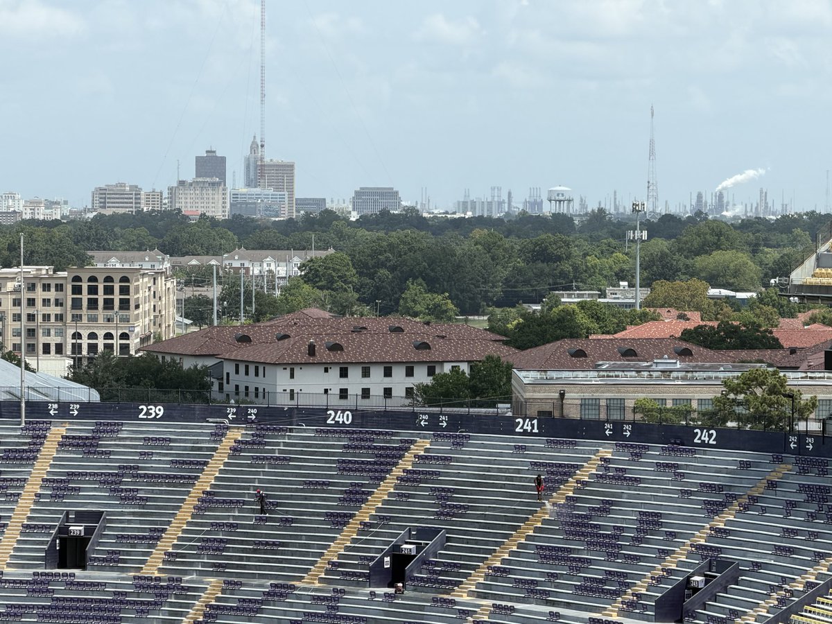 Cauble's tweet photo. Field looks great, city looks city-ish

Lane Kiffin speaking at Rotary today, if he gives us any new material I’ll be sure to pass it along.

You can watch @WBRZ streaming https://t.co/cDa4JEaUgM
