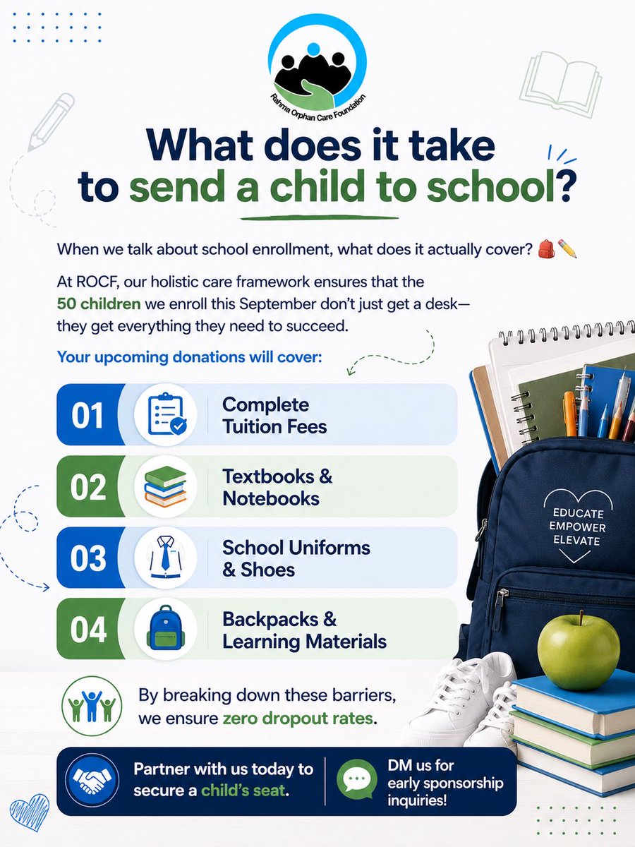 rahmaorphancare's tweet photo. #Transparency #Accountability #SupportOrphans #BackToSchool2026 #RahmaFoundation https://t.co/a3XisfcVql