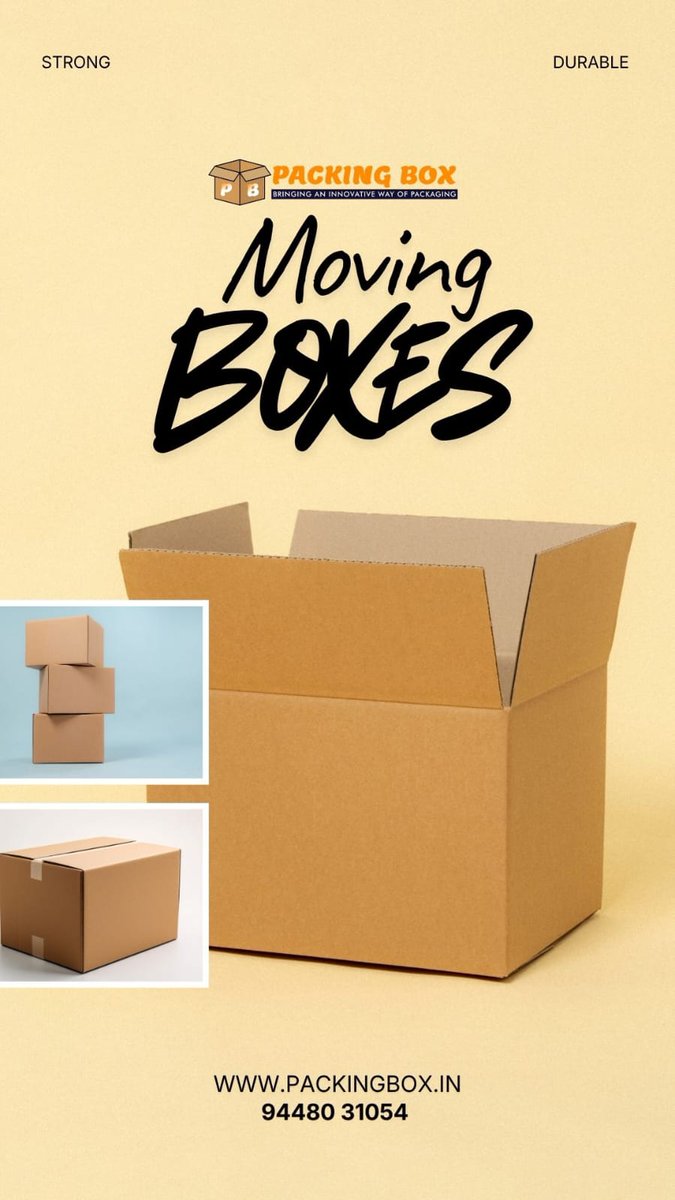 PackingBoxblr's tweet photo. Moving Boxes
Premium quality moving boxes designed for safe packing, organized storage, and secure transportation of household and office items.
Order now at packingbox
https://t.co/CPL64jdpcS
9448031054
#movingboxes #packingboxes #relocationboxes #cardboardboxes https://t.co/gudBmsOs5X