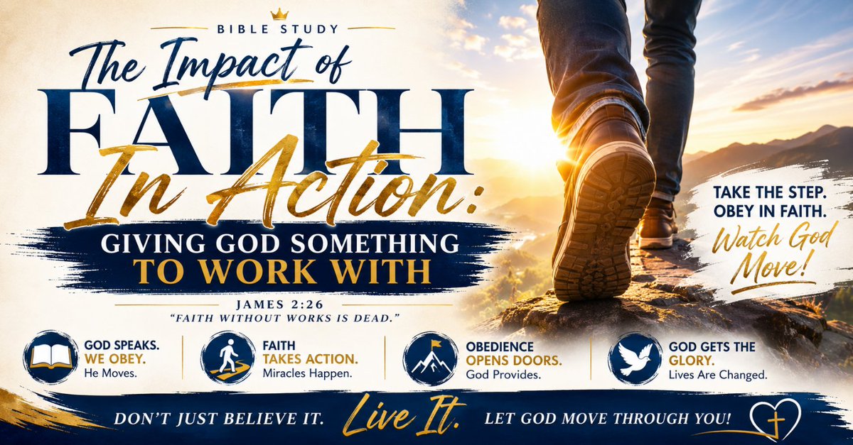 NewZionCC's tweet photo. Tonight!
Bible Study: The Impact of Faith In Action:
Giving God Something to Work With
7 pm
https://t.co/AQSTTdBEOT

Students will discover that faith is not merely believing God can do something but also acting on what God has said.

Course Link: https://t.co/qyuxux0rhh https://t.co/o2tYpySG7k