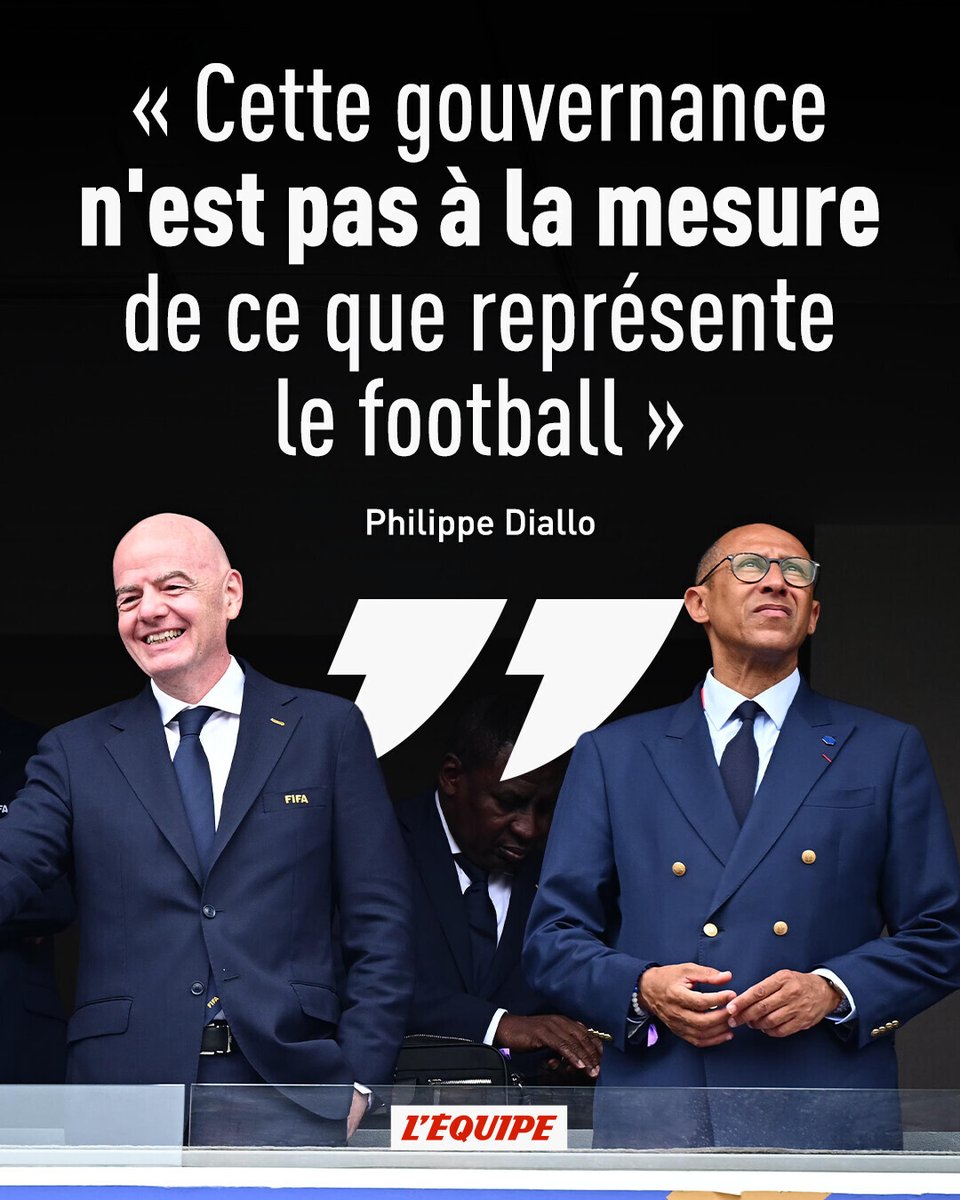 lequipe's tweet photo. Le tacle de Philippe Diallo à Gianni Infantino sur le projet de vente de la Coupe du monde : https://t.co/4jsLwox35B https://t.co/Xe3gMo0EvI