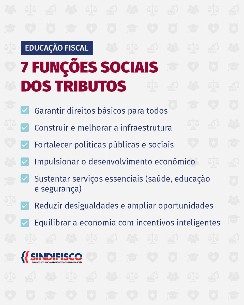 sindifiscogo's tweet photo. Os tributos têm papel essencial no desenvolvimento da sociedade. Nesse contexto, os auditores-fiscais da Receita Estadual de Goiás exercem função indispensável. Eles fiscalizam, orientam, combatem a sonegação e garantem recursos públicos e benefícios para todos. Valorize! https://t.co/C8V6zEMAEm