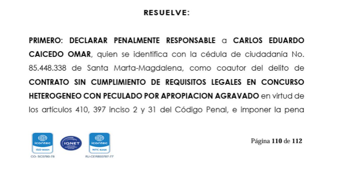 CarlosSolerPa's tweet photo. Urgente 🚨 condenado ex gobernador de magdalena a 9 años y 8 meses de cárcel y el pago de 4,500 millones de pesos, pacto Histórico @PactoCol y @fzciudadana , empezaron a caer los ladrones y corruptos del “robo Histórico” los del cambio los de las manos limpias, otro milagro del Tigre 🐅 @RevistaSemana @elpaiscali @ELTIEMPO @NoticiasCaracol @NoticiasRCN @elpaiscali @elcolombiano @ABDELAESPRIELLA @WilsonRuizO @GermanCalderonE @defensoresco @CeDemocratico @FiscaliaCol @PGN_COL @julianquintanat