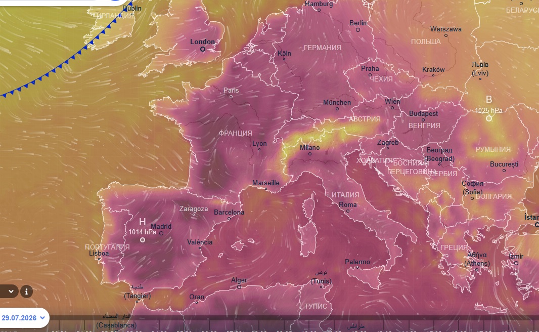 AlexZedd88492's tweet photo. You must understand: the heat in Europe right now isn't due to global warming. It's because of global warming that meridional ventilation has activated. It brings heat from Africa in the summer, and it will also bring Arctic cold in the winter. https://t.co/bzsmqR0EHs