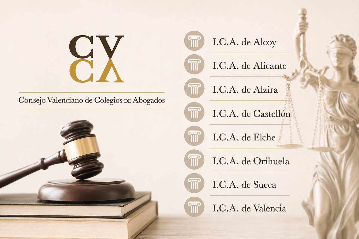 CVCA_Abogacia's tweet photo. Los ocho Colegios de la Abogacía de la Comunitat Valenciana ponen en valor la labor de los abogados y abogadas que garantizan el derecho de defensa y el acceso a la Justicia Gratuita.

🔗 https://t.co/UiYhLUydaj https://t.co/3nfp5oIX5G