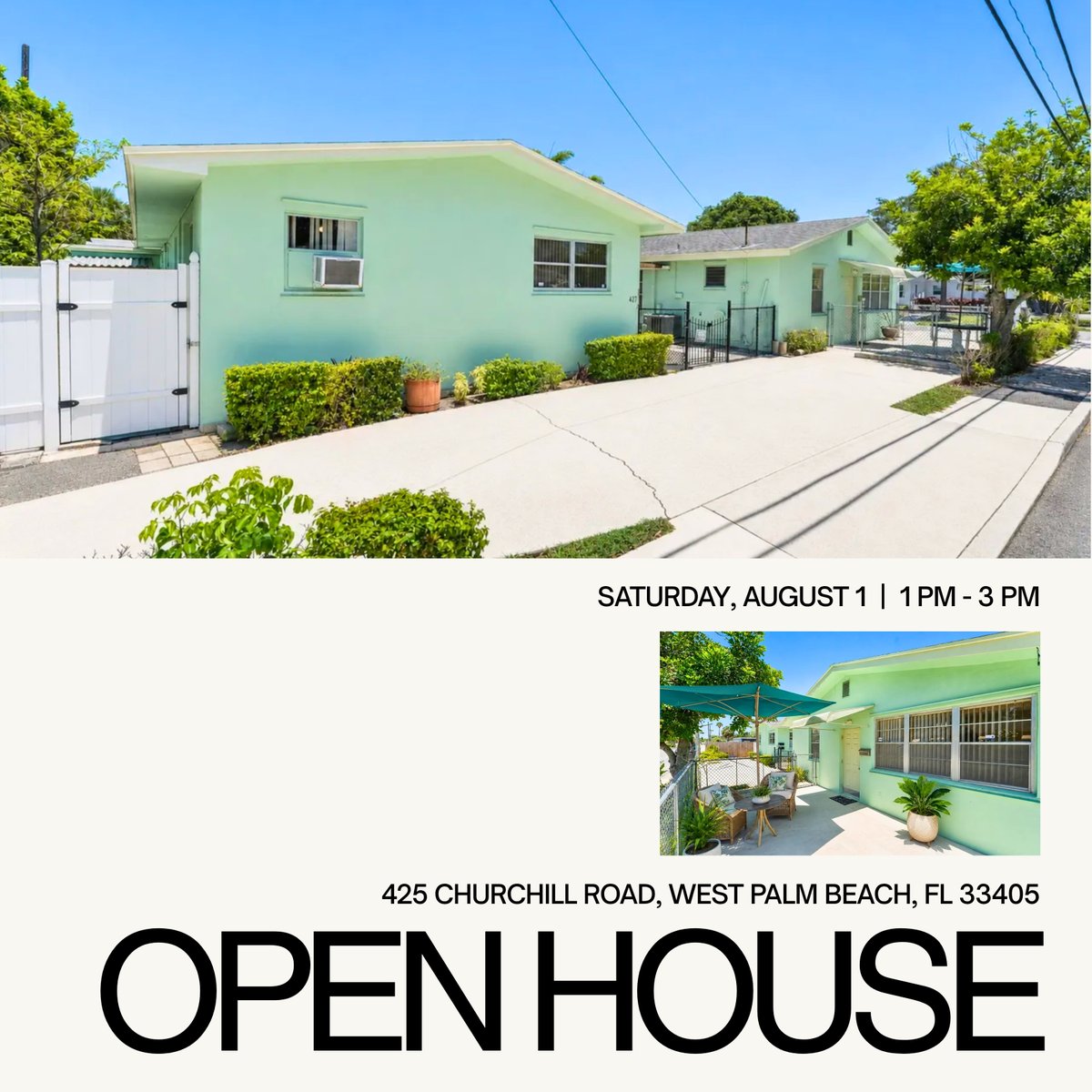 LoodmyJ's tweet photo. OPEN HOUSE

📍 425 Churchill Rd, West Palm Beach, FL 33405

🗓 Saturday, August 1 | 1 PM–3 PM

Rare SoSo triplex with 4 bedrooms, 3.5 bathrooms, separate meters, and strong income potential.

#openhouse #westpalmbeach #soso #investmentproperty #thejacquesteam #loodmyjacques https://t.co/m6Z24aeL8E