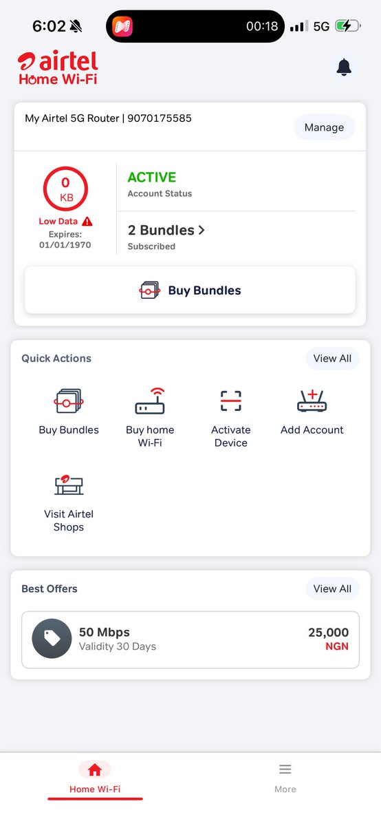 Bagudu01's tweet photo. @AirtelNigeria active bundle and still can browse https://t.co/PPOoTyTfru