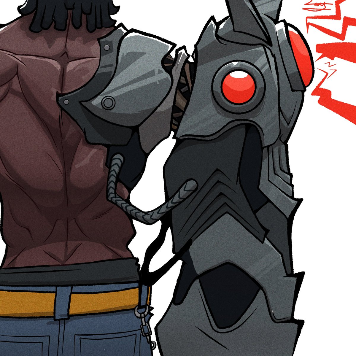 larry_artz's tweet photo. New art 🎨 
The absolute cyborg  design is insane, I didn't get the hand right but .... Hope you you it! 😁 🔥✨ https://t.co/N7gtlwgTpb