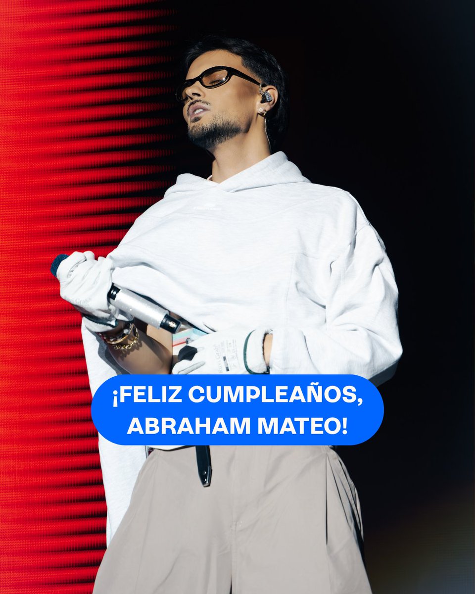 MovistarArenaEs's tweet photo. 🎉 Hoy celebramos el cumpleaños de un artista que no ha dejado de crecer, reinventarse y conquistar al público con su talento.

¡Feliz cumpleaños, Abraham Mateo!

🎂✨Que este nuevo año venga cargado de música, éxitos y momentos inolvidables sobre los escenarios. https://t.co/zZYjiFZrSP