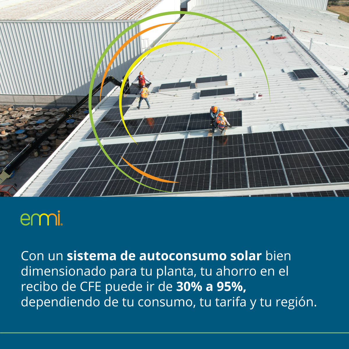 EMMI_Mexico's tweet photo. Con #AutoconsumoSolar, tu empresa podría reducir hasta 95% su recibo de #CFE. Pide un diagnóstico técnico gratis con EMMI y calcula exactamente cuánto ahorraría tu planta. 👇 https://t.co/acSNgFCl7I