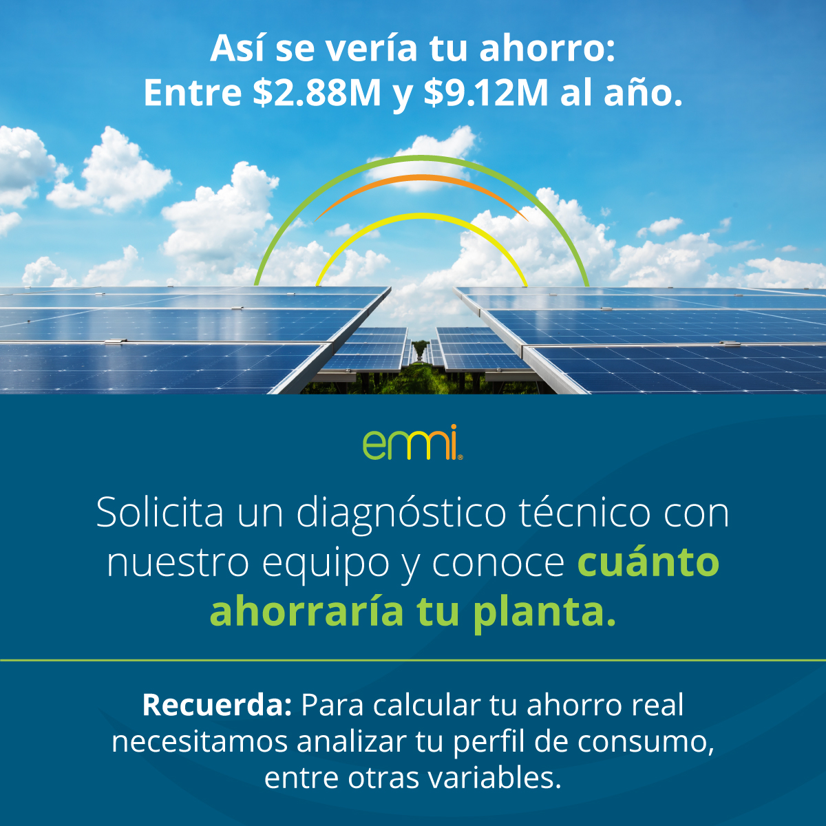 EMMI_Mexico's tweet photo. Con #AutoconsumoSolar, tu empresa podría reducir hasta 95% su recibo de #CFE. Pide un diagnóstico técnico gratis con EMMI y calcula exactamente cuánto ahorraría tu planta. 👇 https://t.co/acSNgFCl7I
